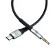 Кабель 3Mk Protection AUX 3.5 мм на USB-C, 1м, серебристый