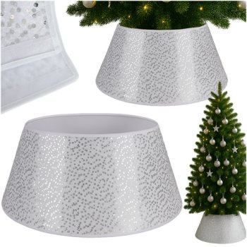Christmas Tree Stand Cover Ruhhy 60x22cm, White/Silver