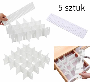 Modulārs atvilktņu organizators, 5 gab., balts
