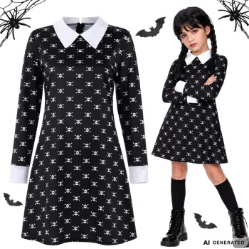 Детский костюм Wednesday Addams, платье, 135-145 см