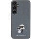 Karl Lagerfeld Samsung Galaxy S24 Case Saffiano Karl & Choupette Pin, Gray