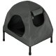 Dog and Cat Bed House, Pet Tent, 60x54x44 cm, Grey/Black