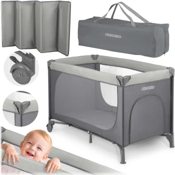 Дорожная кроватка Ricokids RK-240 с матрасом и сумкой, светло-серая