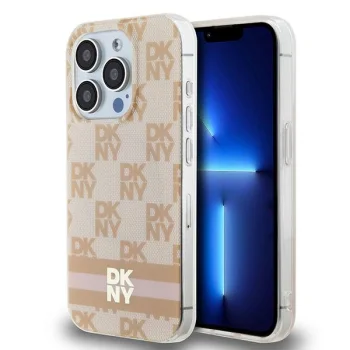 DKNY iPhone 13 Pro Max Case IML Checkered Mono Pattern MagSafe, Pink