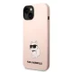 Karl Lagerfeld silikona vāciņš iPhone 14 Plus ar Choupette ikonu Rozā