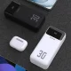 Dudao K15MAX 30000mAh PD 22.5W Powerbanka ar iebūvētiem kabeļiem - Balta | Powerbank With Built-In Cables White