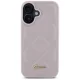 Guess iPhone 16 vāciņš Quilted Metal Logo, rozā