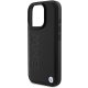BMW Leather Hot Stamp vāciņš Apple iPhone 16 Pro - Melns