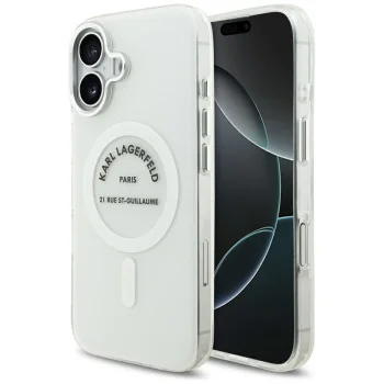 Karl Lagerfeld IML Karl RSG Logo MagSafe vāciņš priekš iPhone 17 — caurspīdīgs | Phone Case Cover
