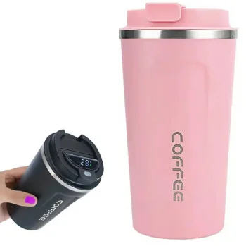 Thermal Mug with LCD Temperature Display, 510ml, Pink