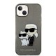 Karl Lagerfeld Glitter Karl&Choupette vāciņš iPhone 14 Plus - melns