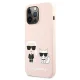 Karl Lagerfeld Silicone Karl & Choupette MagSafe Case for iPhone 13 Pro Max, Pink