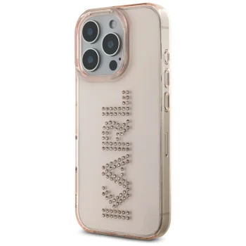 Чехол Karl Lagerfeld IML Rhinestones Logo для iPhone 16 Pro, Розовый