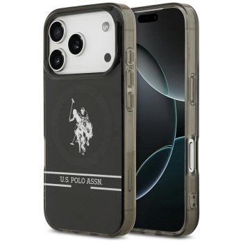 U.S. Polo Assn. iPhone 17 Pro vāciņš DH and Bottom Stripe Logo MagSafe, melns