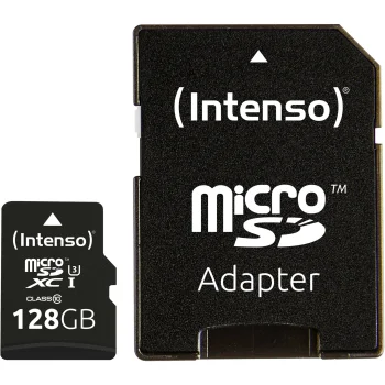 Atmiņas karte Intenso microSDXC 128GB UHS-I U3 V30 Professional ar SD adapteri