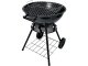 Portable Round Charcoal Grill with Lid and Wheels, 40 cm