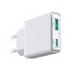 Joyroom JR-TCF14 20W USB-A USB-C īpaši plāns sienas lādētājs – balts