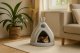 Plush Pet Teepee Bed for Small Dogs and Cats Cozy Tent House with Cushion