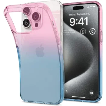 Spigen iPhone 15 Pro vāciņš Liquid Crystal, rozā/zils
