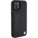 BMW iPhone 15 Plus vāciņš Leather Hot Stamp, melns