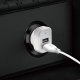 Dudao R7 automašīnas lādētājs 2x USB 2.4A ar 3-in-1 kabeli, balts