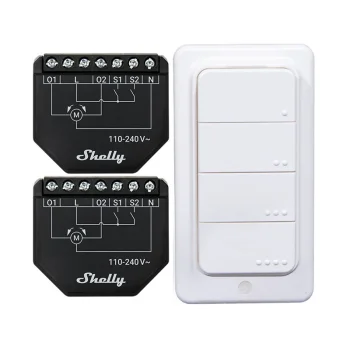 Viedais WiFi Žalūziju Kontrolieris Shelly Shutter + BLU RC Button 4