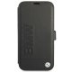 BMW Signature ādas vāciņš-grāmatiņa iPhone 13 mini, melns