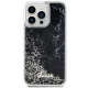 Guess iPhone 14 Pro Max vāciņš Liquid Glitter Marble, melns