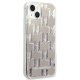 Karl Lagerfeld Liquid Glitter Monogram vāciņš iPhone 14, sudraba