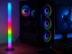 Современная настольная LED лампа RGB 40см с пультом, черная