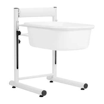 Height Adjustable Pedicure Basin with Footrest, White