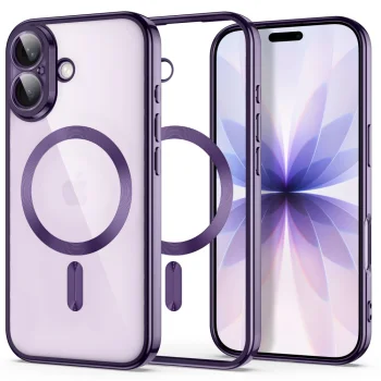 Tech-Protect MagFlex Case for Apple iPhone 17, Transparent / Purple
