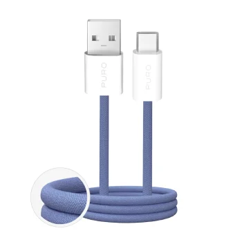 Кабель USB-A - USB-C Puro Fabrik 2.0 10W 1.5м, синий