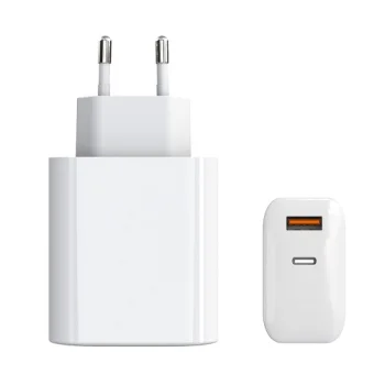 Extra Digital 65W GaN lādētājs USB-C un USB-A, PPS, balts