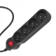 Maclean MCE181 Pagarinātājs ar slēdzi, 4 ligzdas, 2300W, 3m, Melns