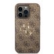 Guess iPhone 15 Pro vāciņš 4G Big Metal Logo, brūns
