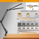 Adjustable LED Desk Lamp 24W with Clamp and Swing Arm, Black