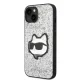 Karl Lagerfeld iPhone 14 vāciņš Glitter Choupette Sudraba