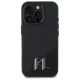 Karl Lagerfeld Silicone Shadow Metal Initial MagSafe vāciņš iPhone 16 Pro, melns