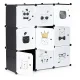 Модульный стеллаж для детской Modernhome PJJCBS0009-09D, 9 секций, черный