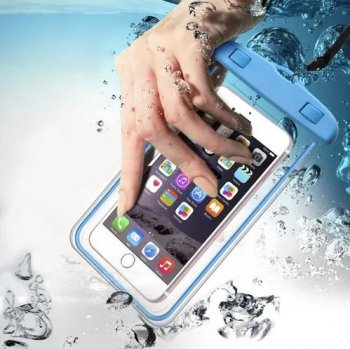 Universāls Ūdensnecaurlaidīgs Maciņš Vāciņš Soma Maiss Telefoniem līdz 6,5", Zils | Waterproof Phone Case...