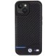 BMW Leather Carbon case for iPhone 15 - black