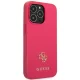 Guess Saffiano 4G Small Metal Logo vāciņš iPhone 13 / 13 Pro, rozā