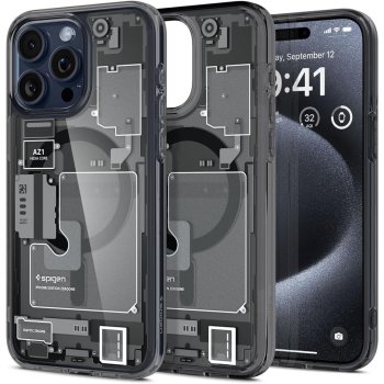 Spigen Ultra Hybrid Mag Case with MagSafe for iPhone 15 Pro - Dark Gray (Zero One Pattern)