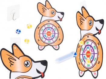 Bērnu Spēle Šautriņas Velcro Bumbiņas Mērķis Suns Korgijs | Kids Game Toy Darts Board Velcro Balls Target Dog...