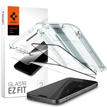 Apple iPhone 15 Pro 6.1'' Spigen GLAS.TR "EZ FIT" Tempered Glass Screen Protector | Telefona Ekrāna Aizsargstikls ar...
