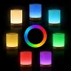 Skārienjutīga LED nakts lampiņa ar akumulatoru un RGB krāsām, balta