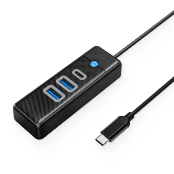 Orico PWC2U-C3 3 portu USB centrmezgls (2x USB-A 3.0, 1x USB-C 3.0), 1m, melns