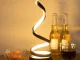 LED spirālveida galda lampa, 3 gaismas krāsas, USB, melna
