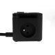 Pagarinātājs kubs Huslog ar 3 ligzdām un 4 USB portiem USB-C, melns